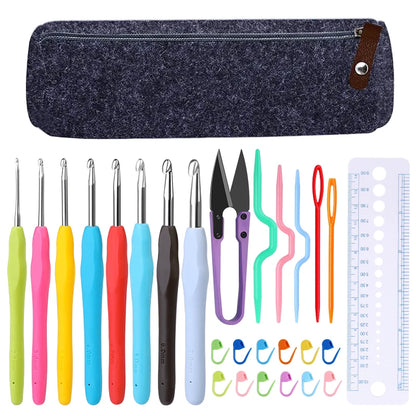 Colorful Ergonomic Crochet Hooks Set