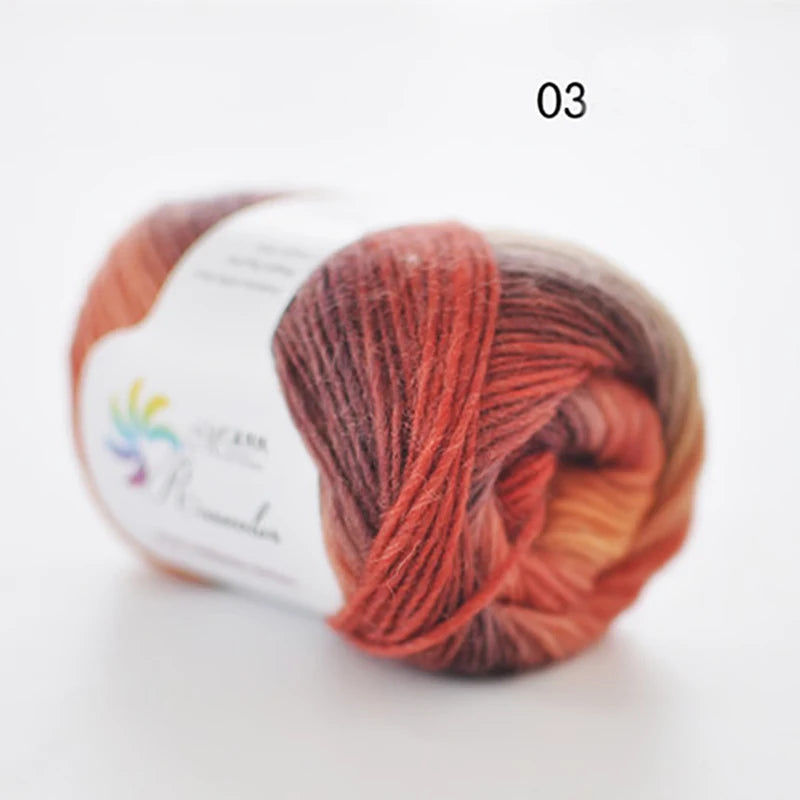 50g ball Worsted Rainbow Yarn