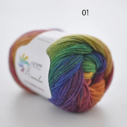 50g ball Worsted Rainbow Yarn