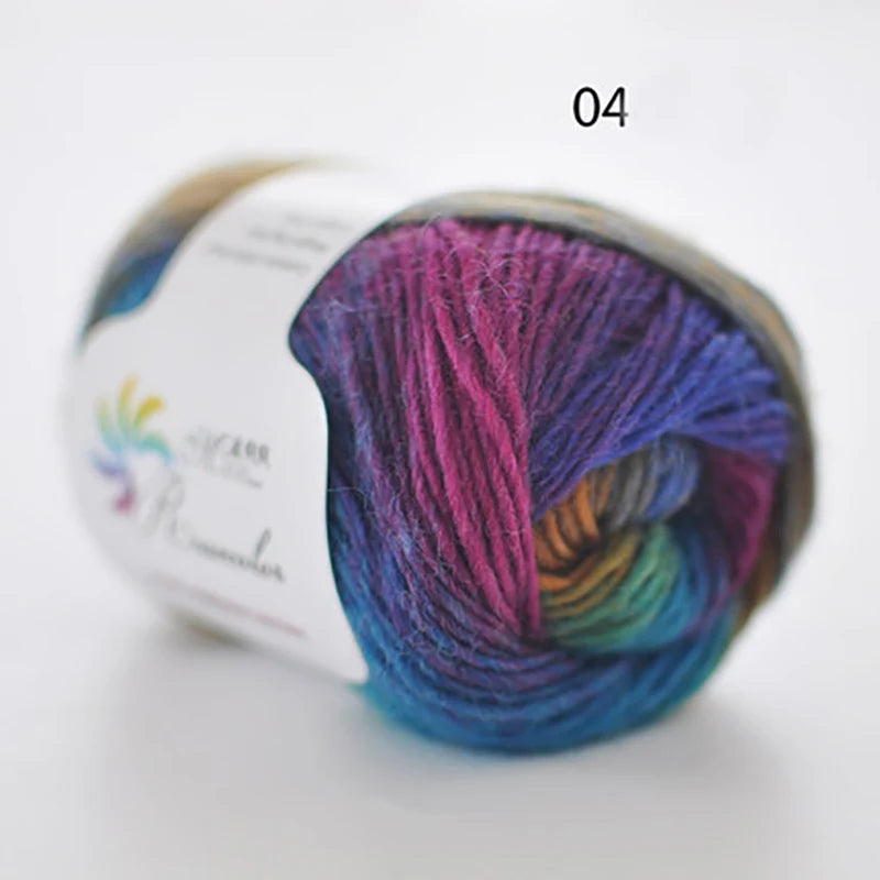 50g ball Worsted Rainbow Yarn