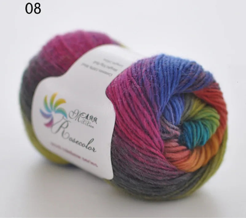 50g ball Worsted Rainbow Yarn