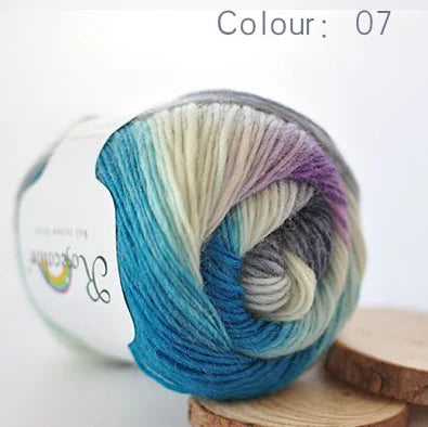 50g ball Worsted Rainbow Yarn